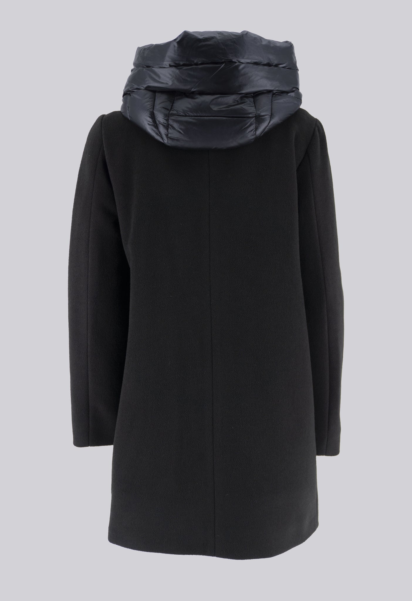 Cappotto Lungo con Pettorina / Nero - Ideal Moda