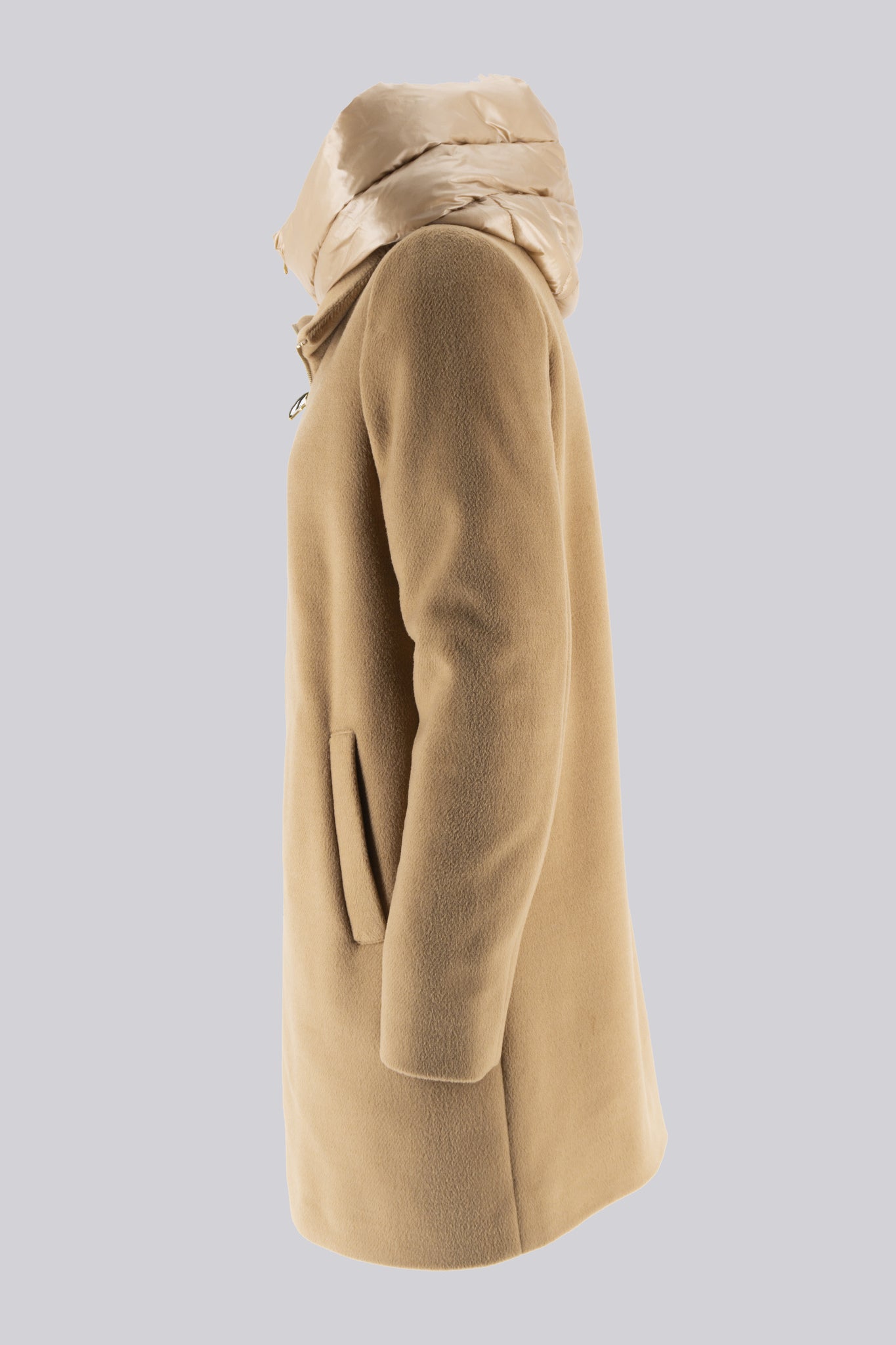 Cappotto Lungo con Pettorina / Beige - Ideal Moda