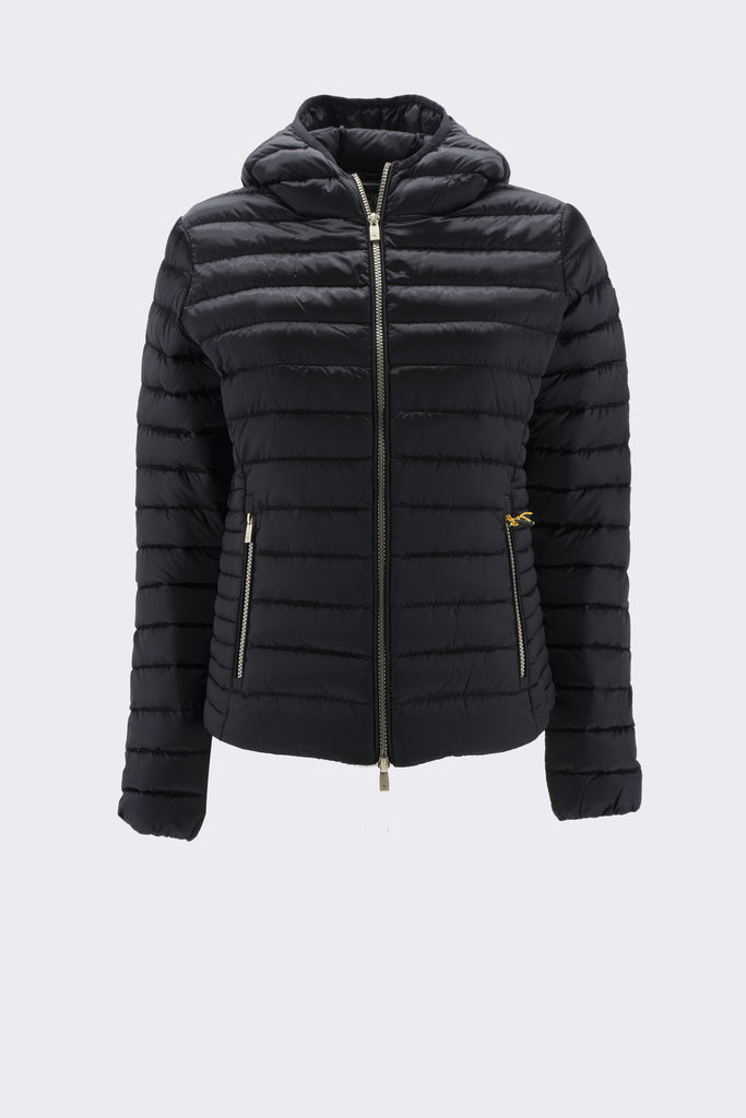 Piumino con Cappuccio Aghata / Nero - Ideal Moda