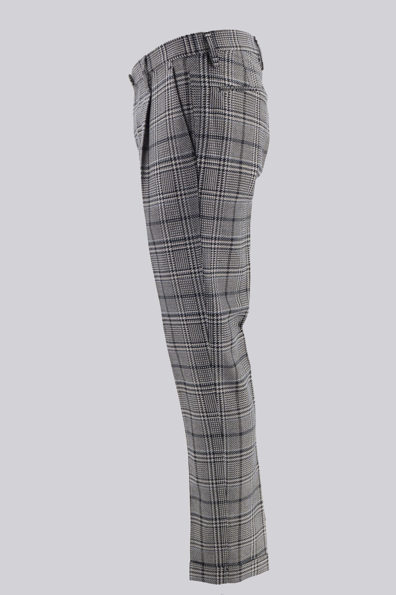 Pantalone in Lana Tasca America con Pinces / Grigio - Ideal Moda
