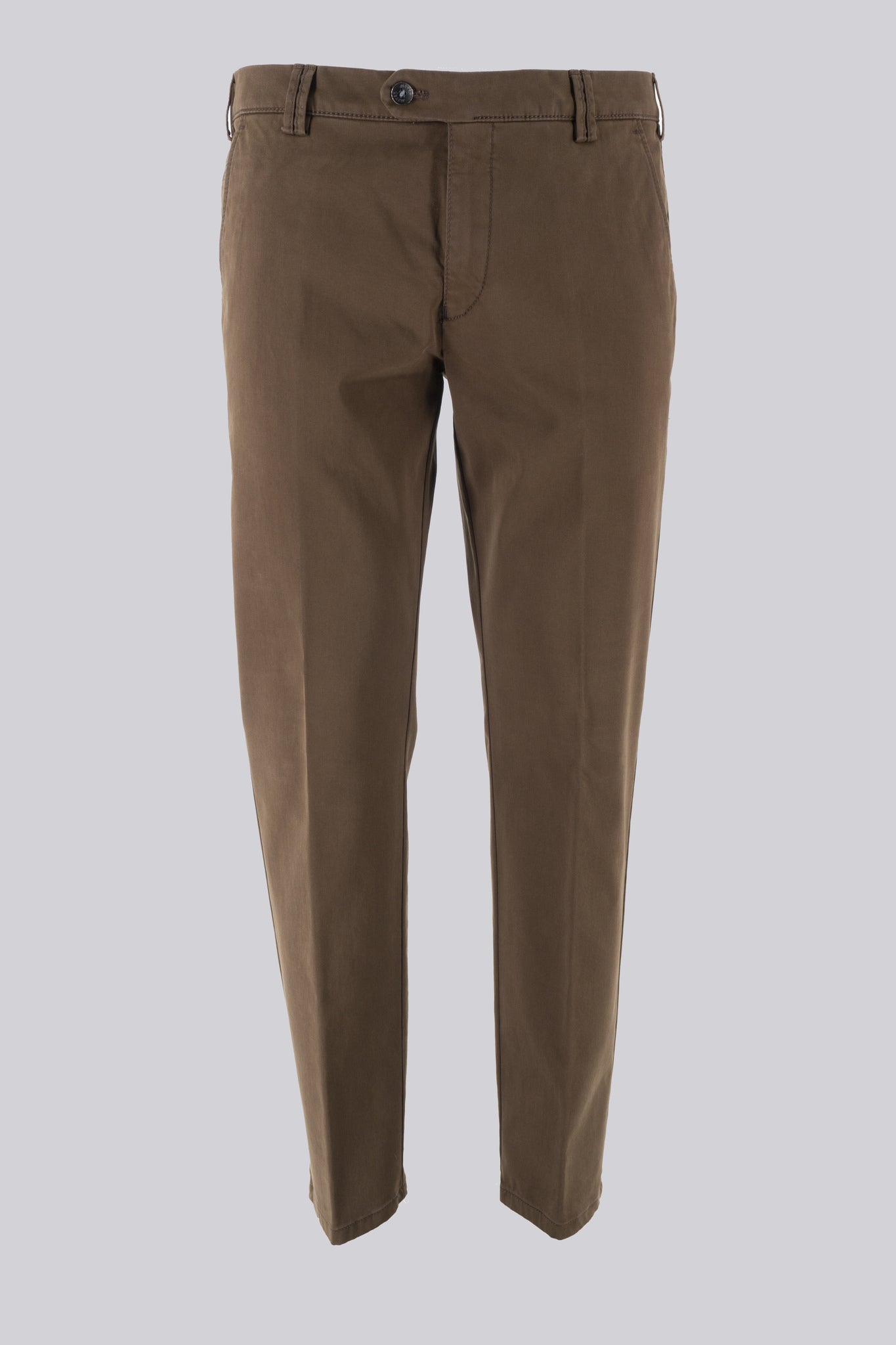 Chino In Pure Organic Cotton / Marrone - Ideal Moda