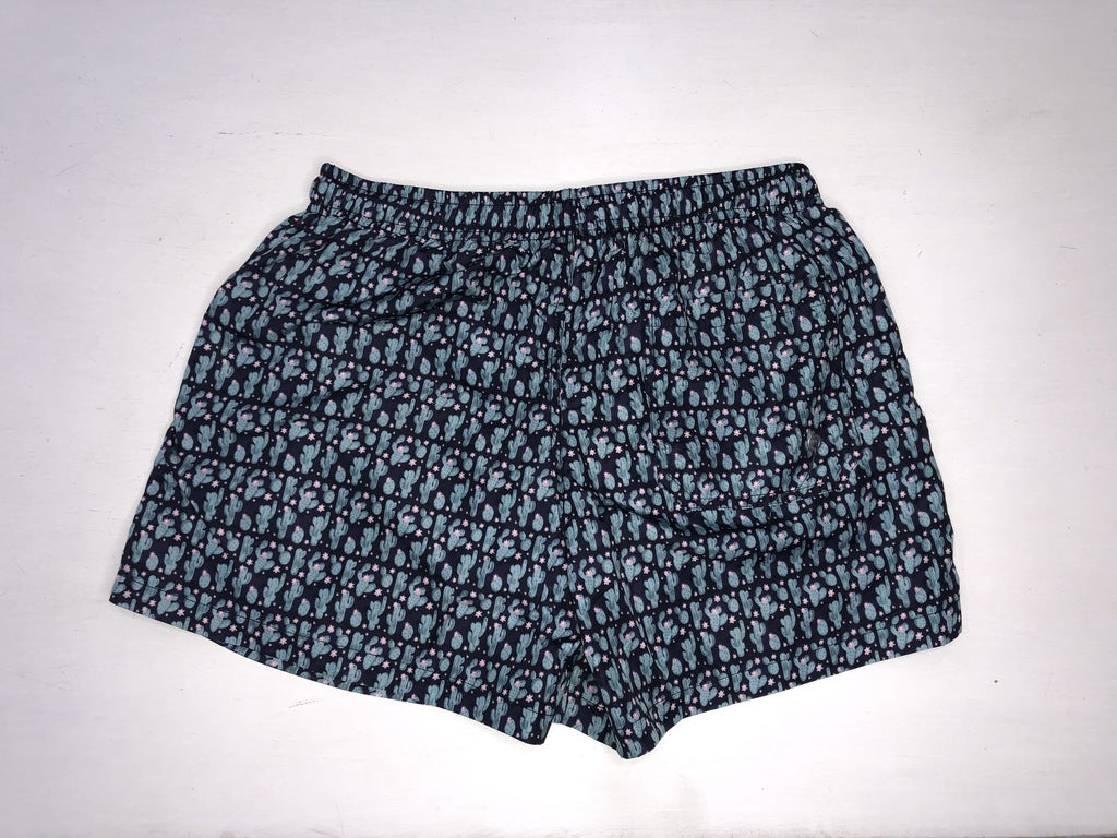 Pantaloncino da mare fantasia Cactus / Blu - Ideal Moda