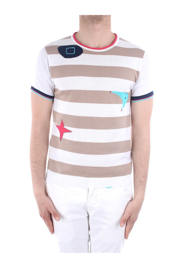 T-Shirt girocollo mezze maniche / Multicolor - Ideal Moda
