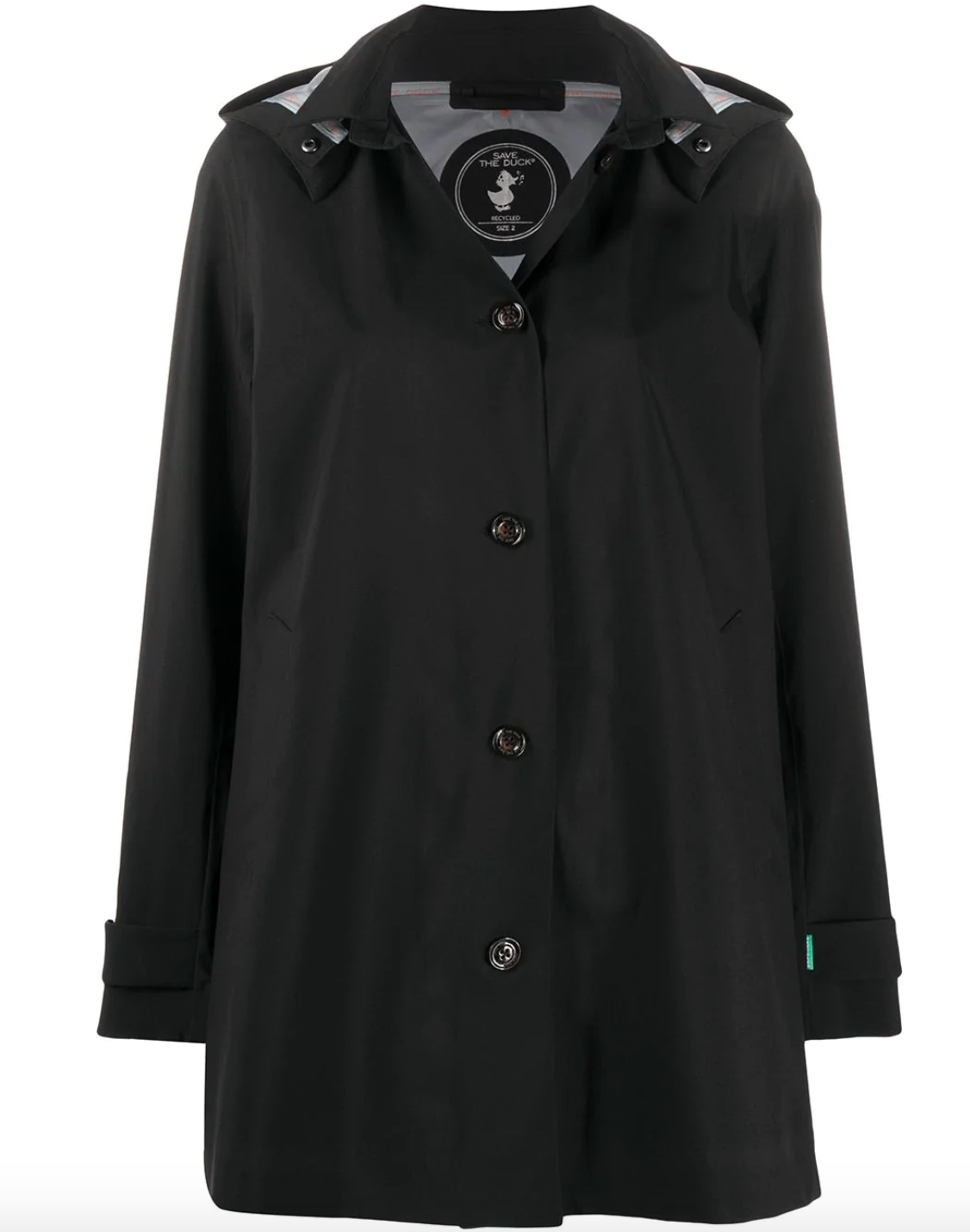 Impermeabile con cappuccio / Nero - Ideal Moda