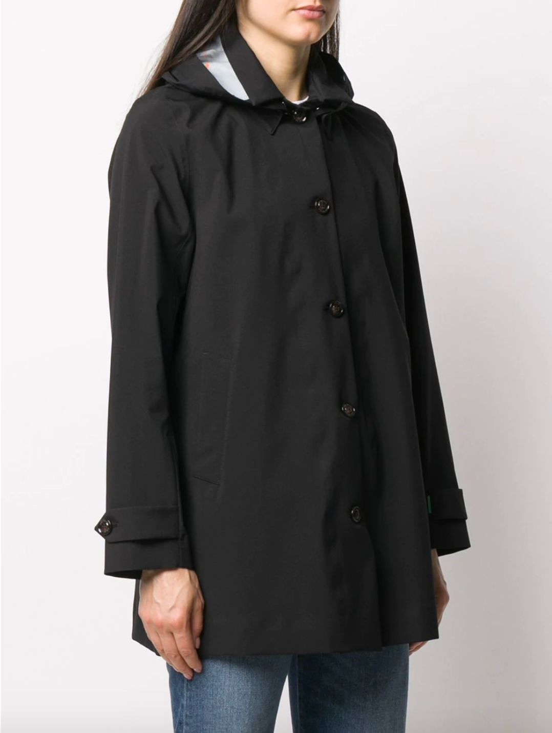 Impermeabile con cappuccio / Nero - Ideal Moda