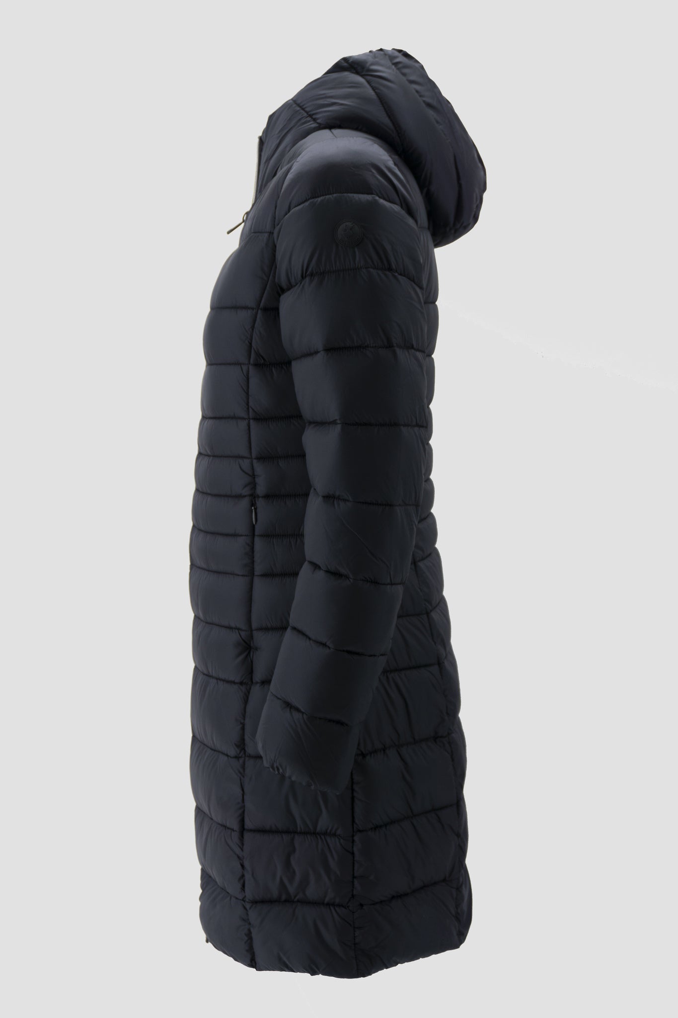 Piumino Lungo Eco in Nylon / Nero - Ideal Moda