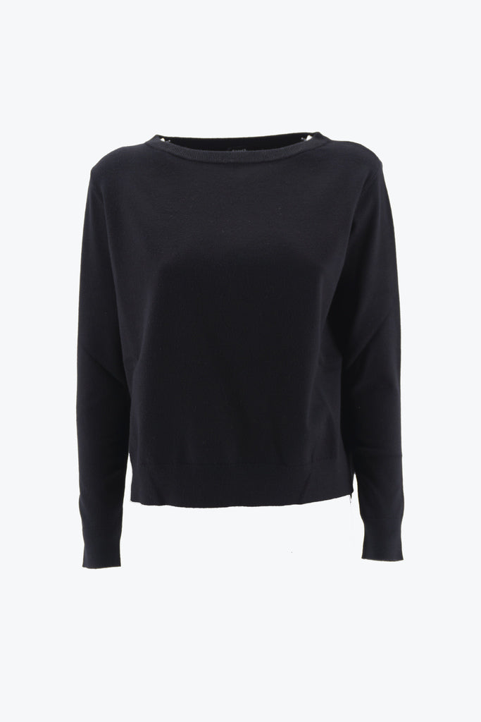 Maglia con Collo Largo / Nero - Ideal Moda