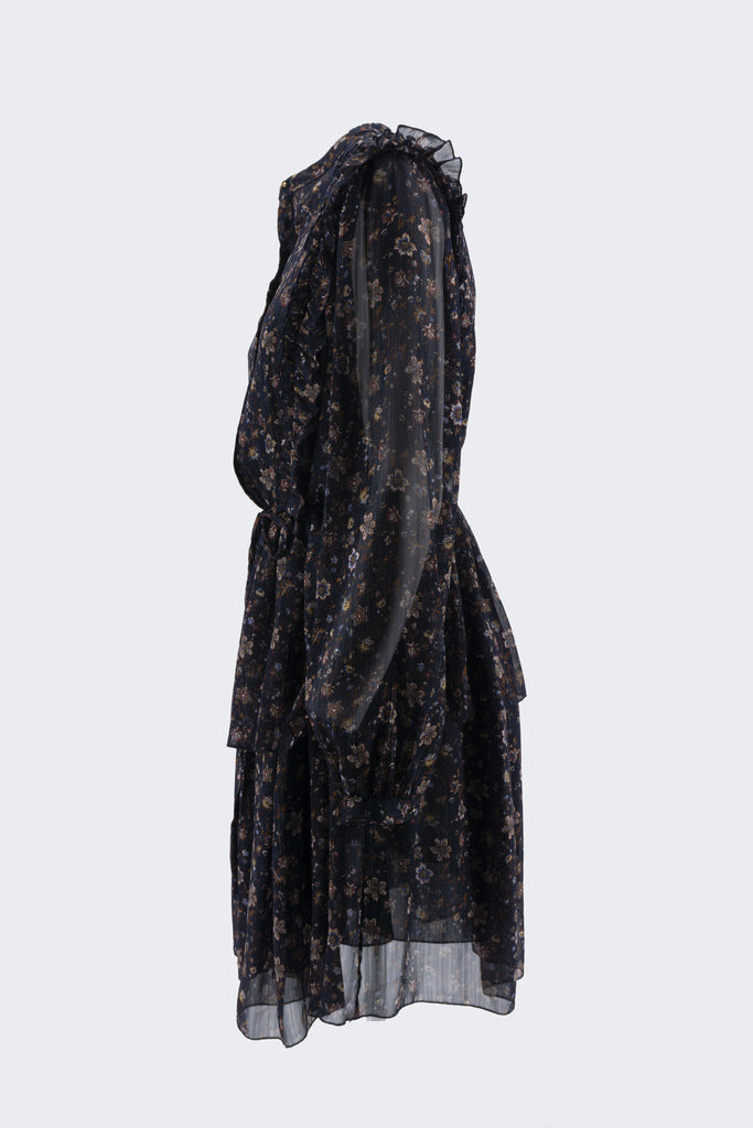 Abito Corto a Fantasia / Blu - Ideal Moda