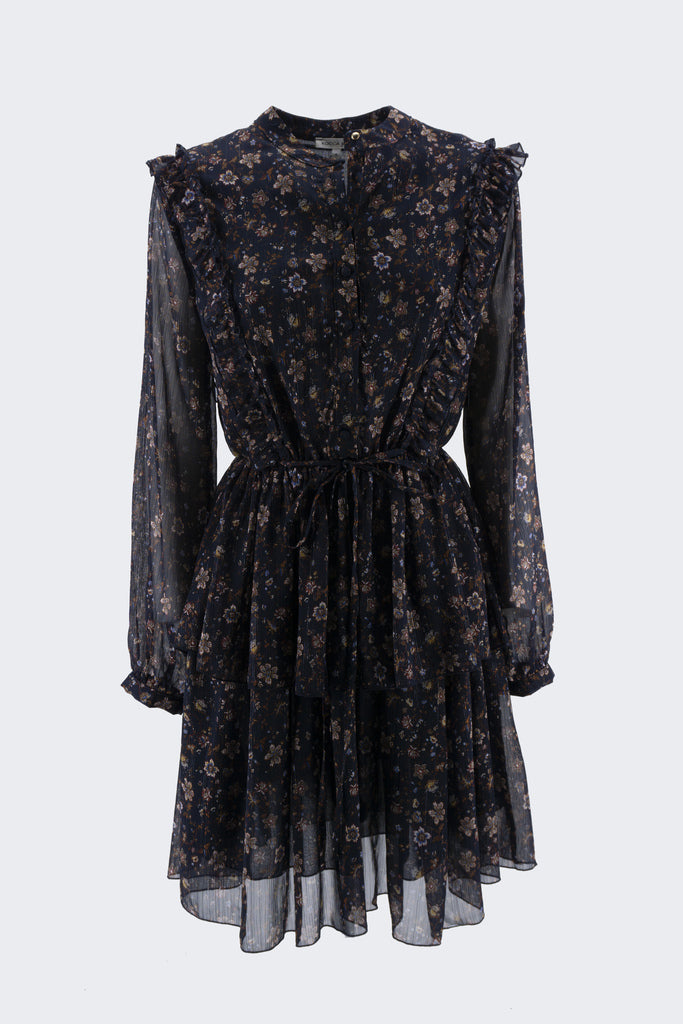 Abito Corto a Fantasia / Blu - Ideal Moda