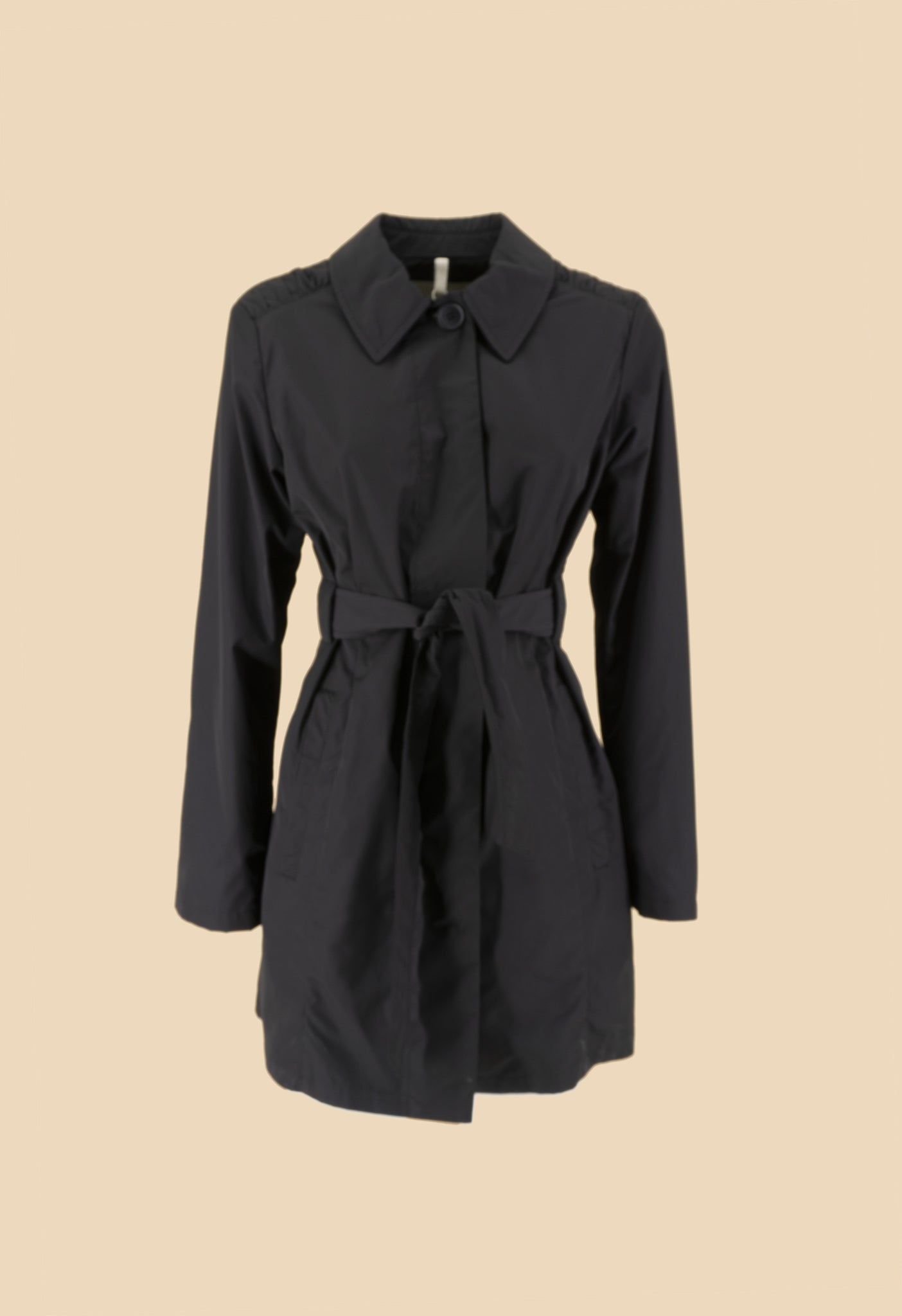 Trench liscio sporty chic / Nero - Ideal Moda