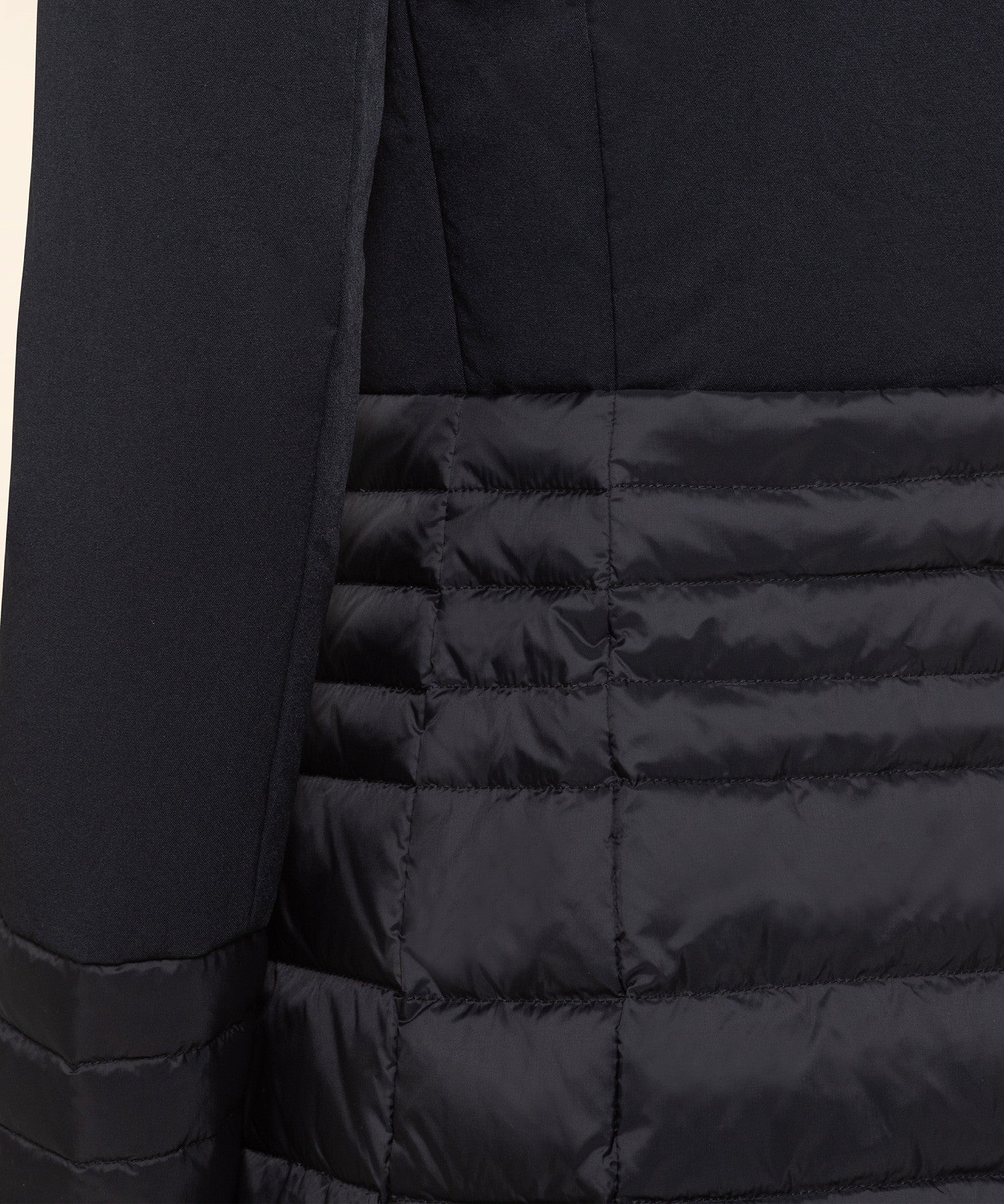 Piumino lungo in doppio tessuto / Nero - Ideal Moda