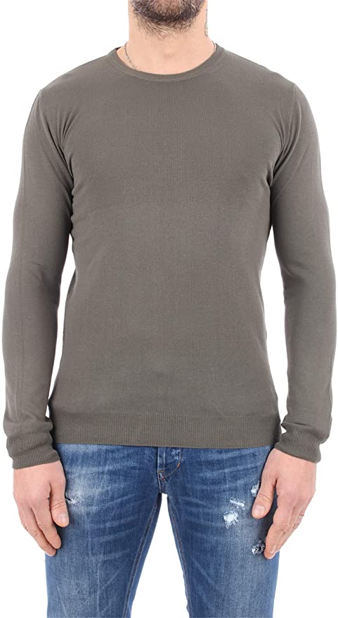 Maglia girocollo in filo / Beige - Ideal Moda