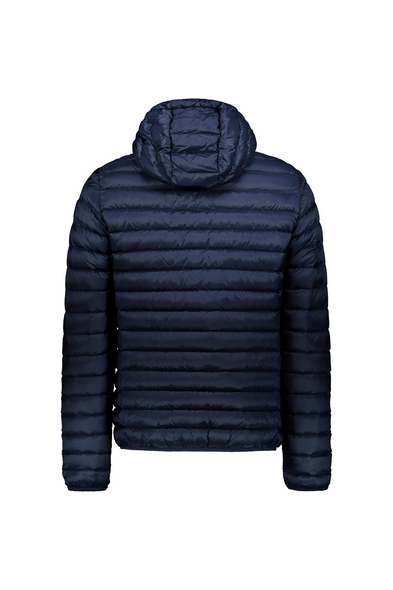 Piumino con Cappuccio in Nylon Cirè / Blu - Ideal Moda