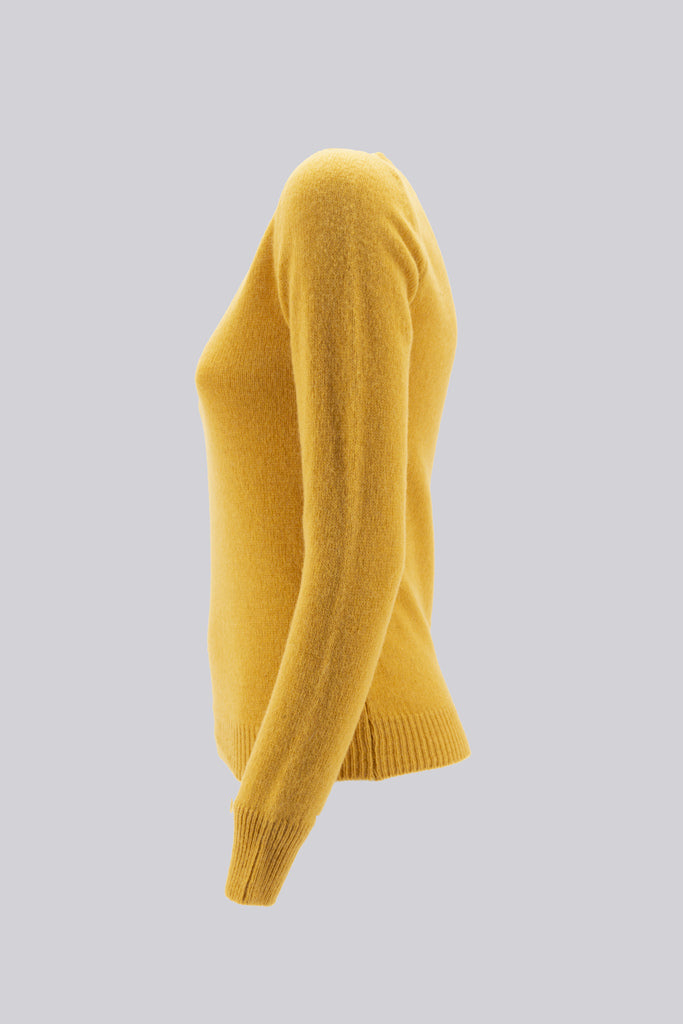 Maglia con Scollo a V / Giallo - Ideal Moda