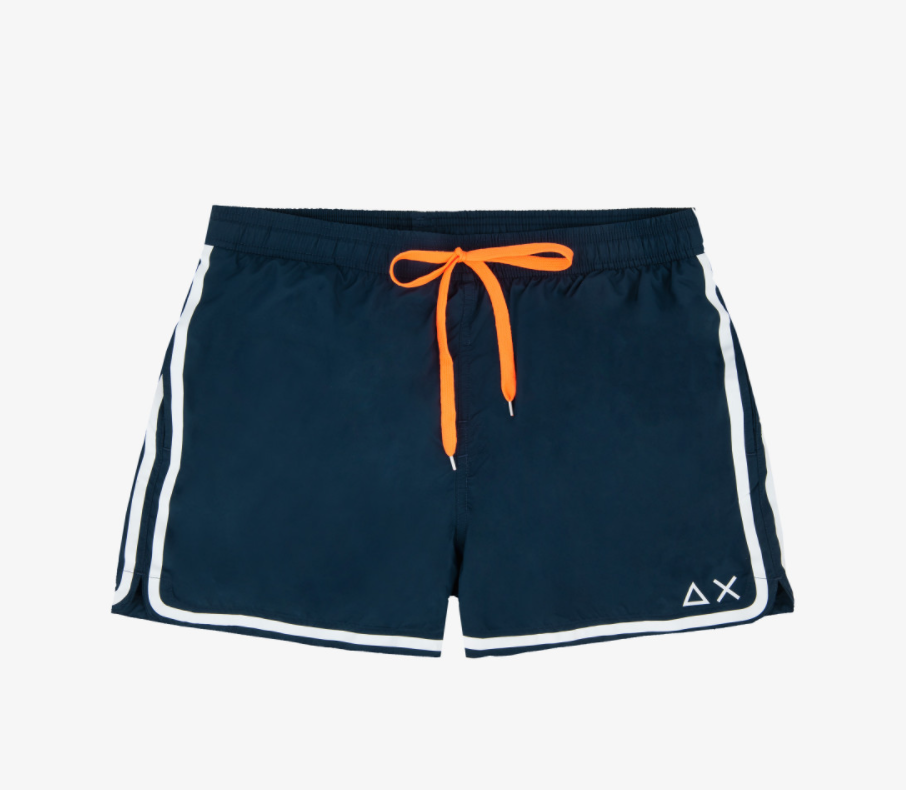 Pantaloncino da Mare Banda Fluo / Blu - Ideal Moda