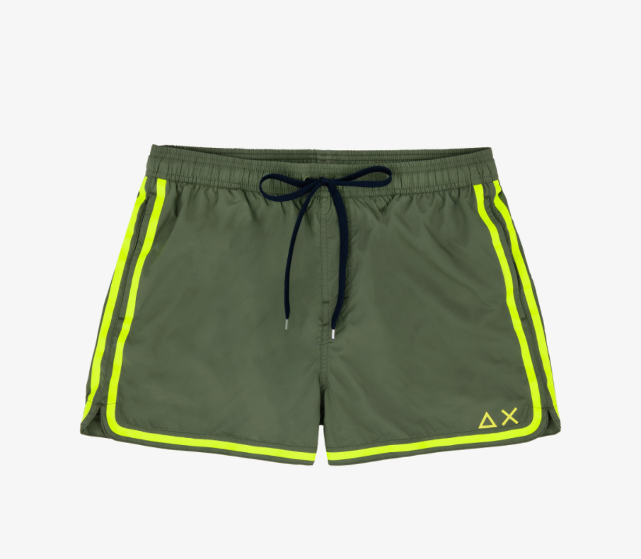 Pantaloncino da Mare Banda Fluo / Verde - Ideal Moda