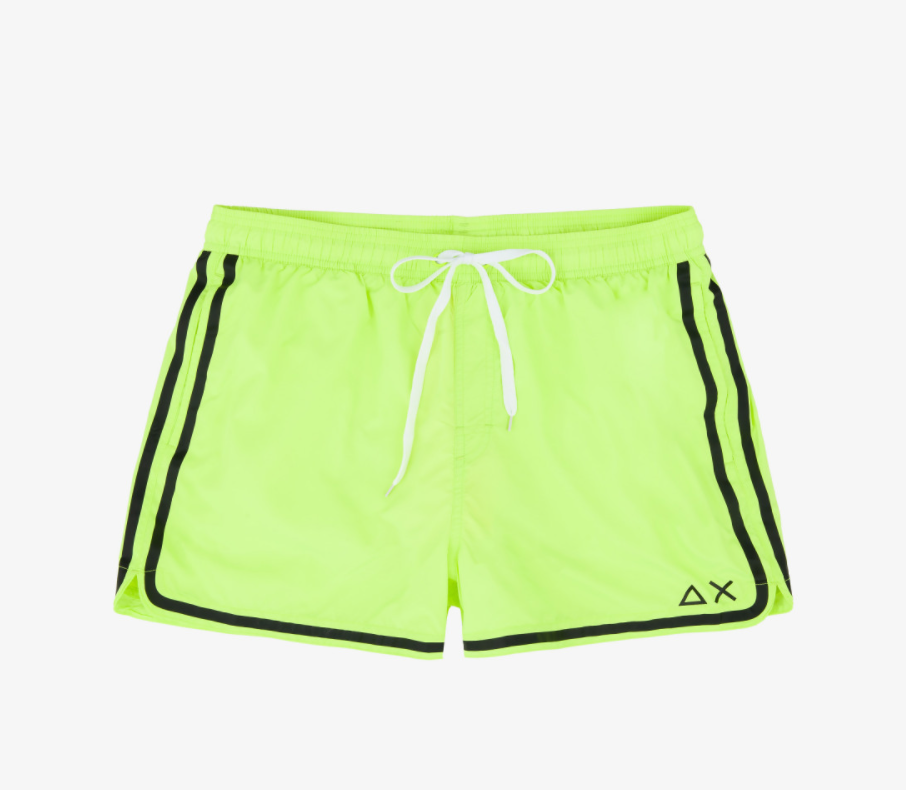 Pantaloncino da Mare Banda Fluo / Giallo - Ideal Moda