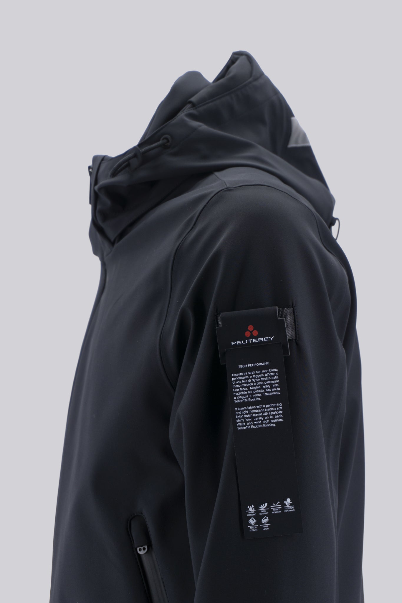Bomber Liscio in Tessuto in Tre Strati / Nero - Ideal Moda