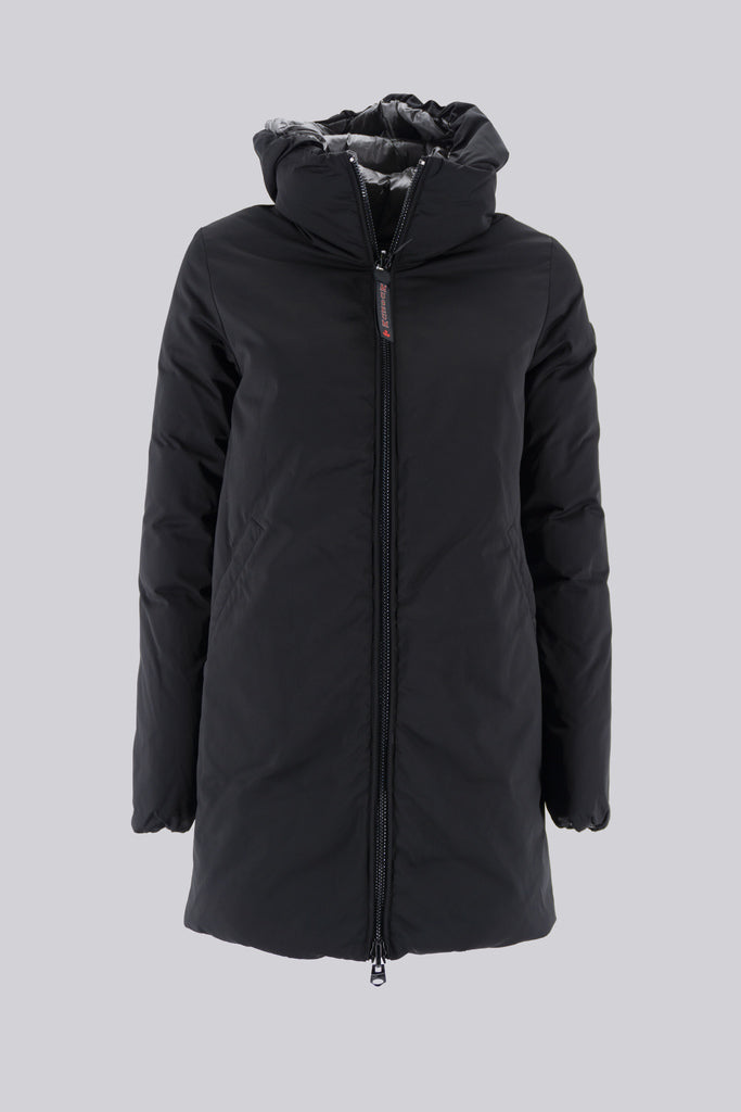 Jane medio reversibile bicolor con cappuccio / Nero - Ideal Moda