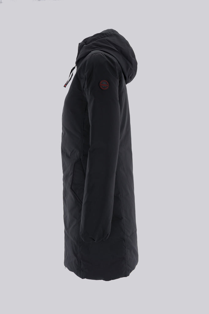 Josephine lungo reversibile bicolor con cappuccio / Nero - Ideal Moda