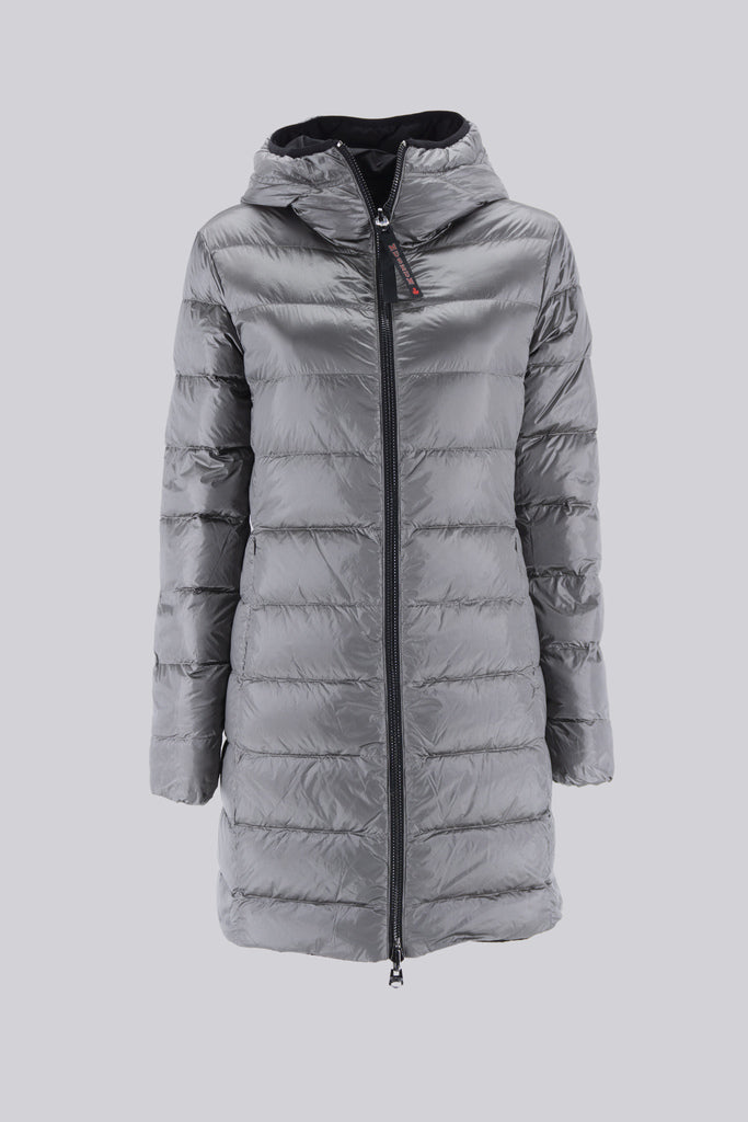 Josephine lungo reversibile bicolor con cappuccio / Nero - Ideal Moda