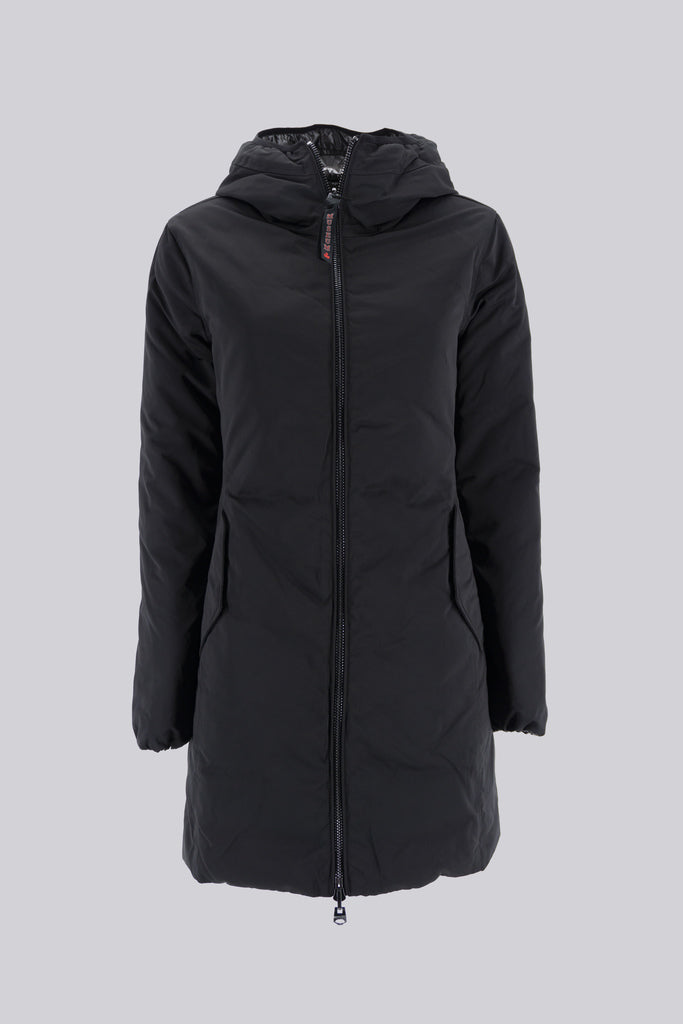 Josephine lungo reversibile bicolor con cappuccio / Nero - Ideal Moda