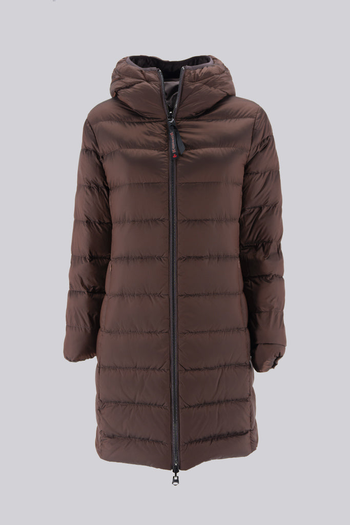 Josephine lungo reversibile bicolor con cappuccio / Bordeaux - Ideal Moda