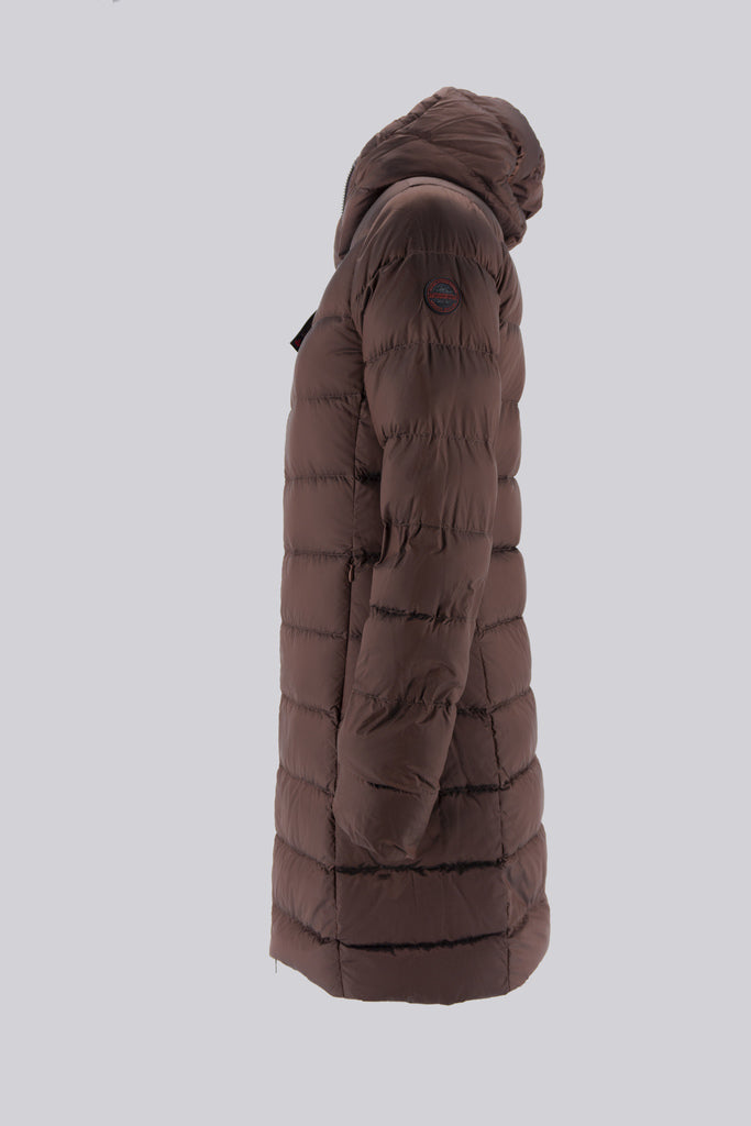 Josephine lungo reversibile bicolor con cappuccio / Bordeaux - Ideal Moda