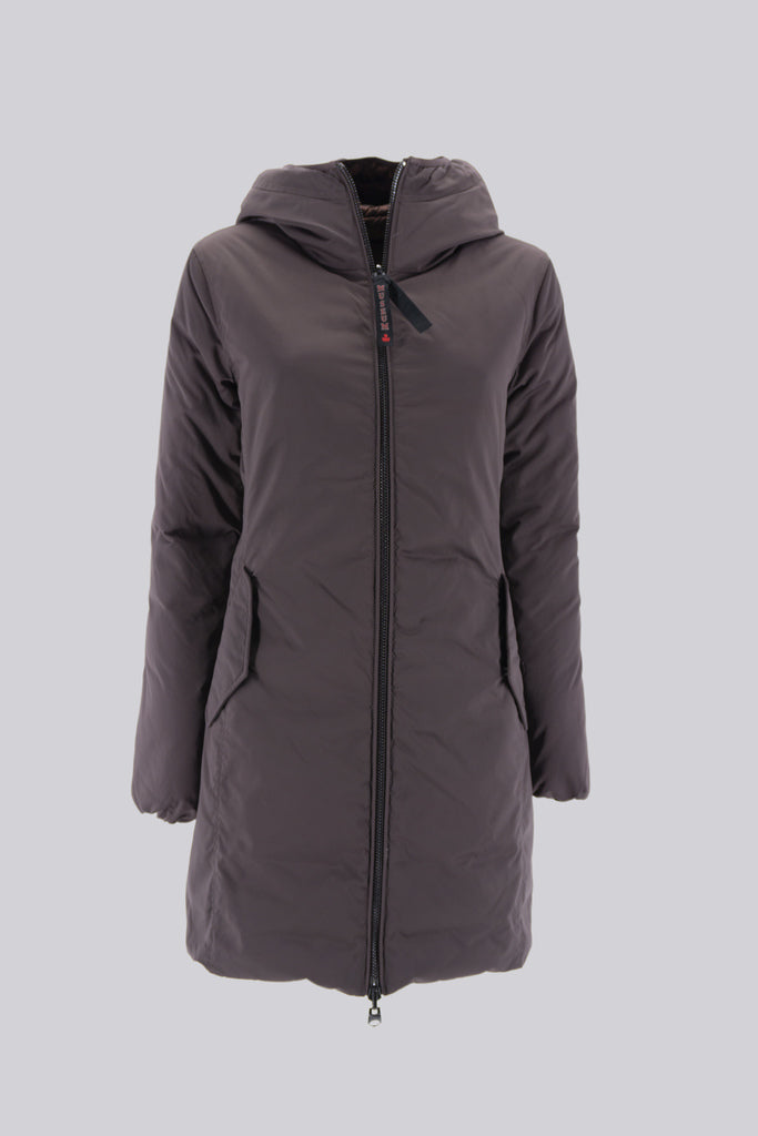 Josephine lungo reversibile bicolor con cappuccio / Bordeaux - Ideal Moda