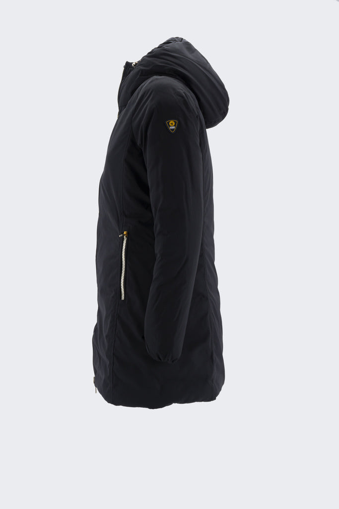 Piumino Lungo reversibile in Taffetas / Nero - Ideal Moda
