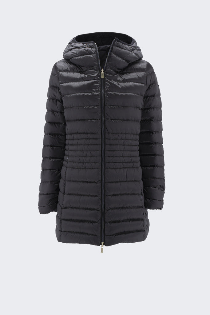 Piumino Lungo reversibile in Taffetas / Nero - Ideal Moda
