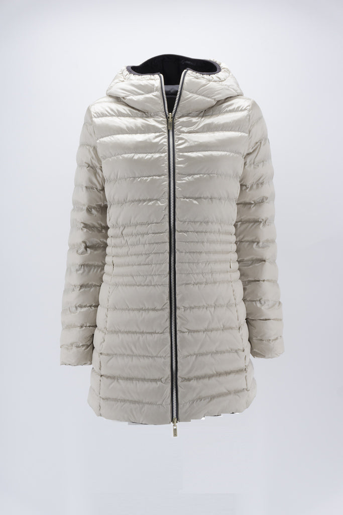 Piumino Lungo reversibile in Taffetas/ Grigio - Ideal Moda
