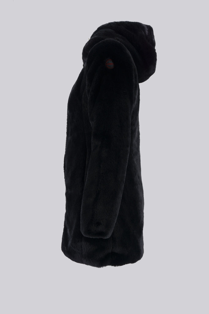 Katie giubbino medio con eco pelliccia reversibile / Nero - Ideal Moda