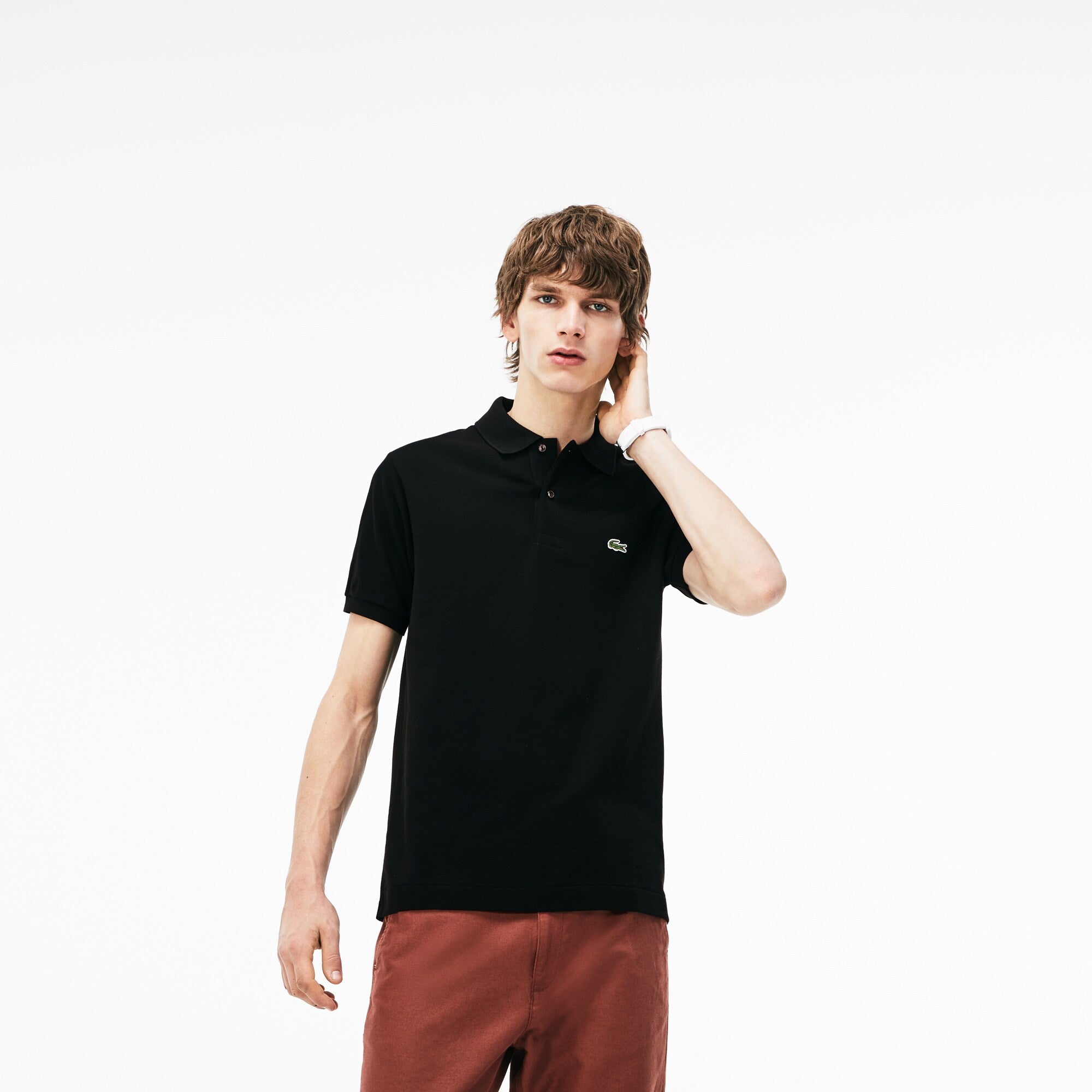 Polo Lacoste Classic Fit L.12.12 di taglio classico in petit piqué / Nero - Ideal Moda