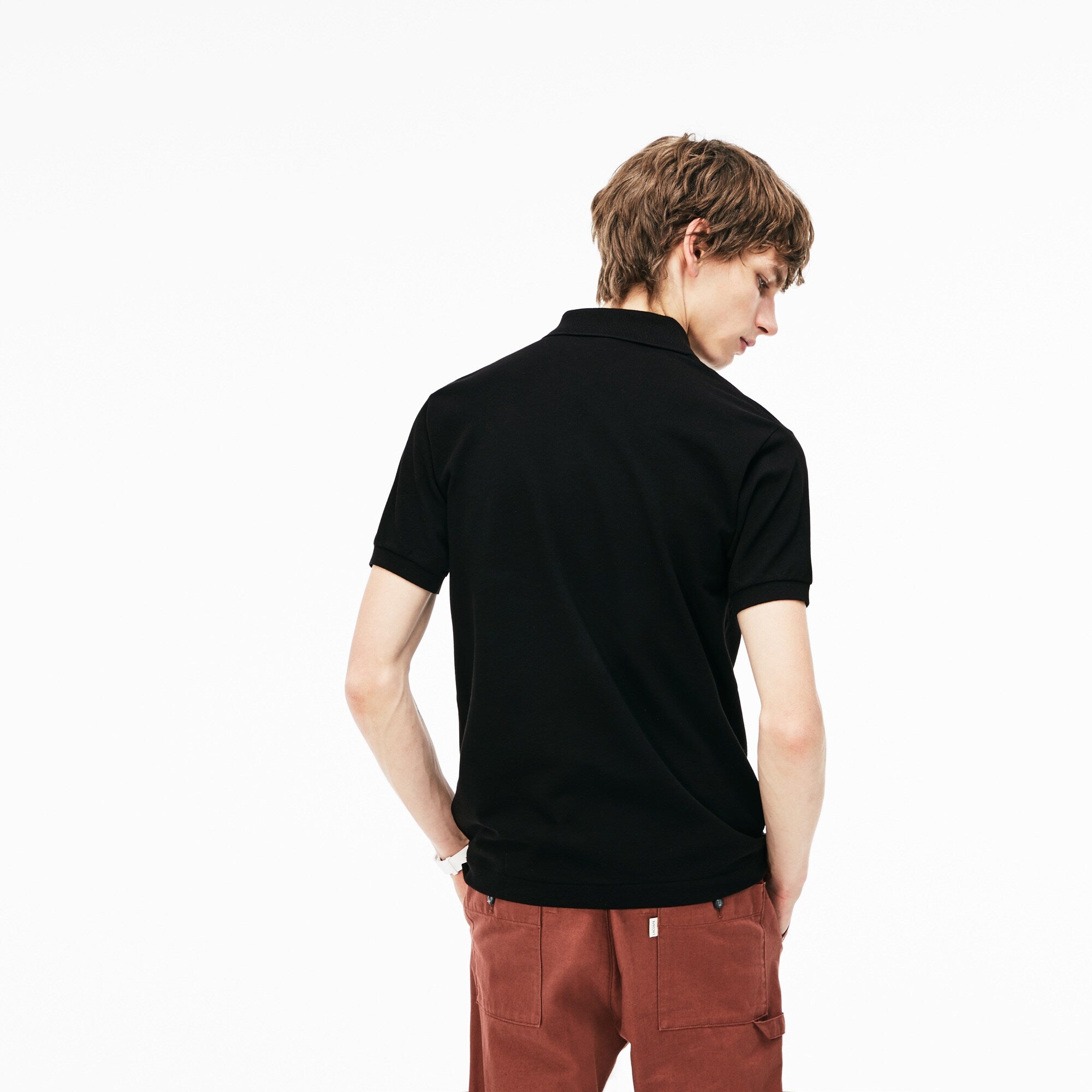 Polo Lacoste Classic Fit L.12.12 di taglio classico in petit piqué / Nero - Ideal Moda