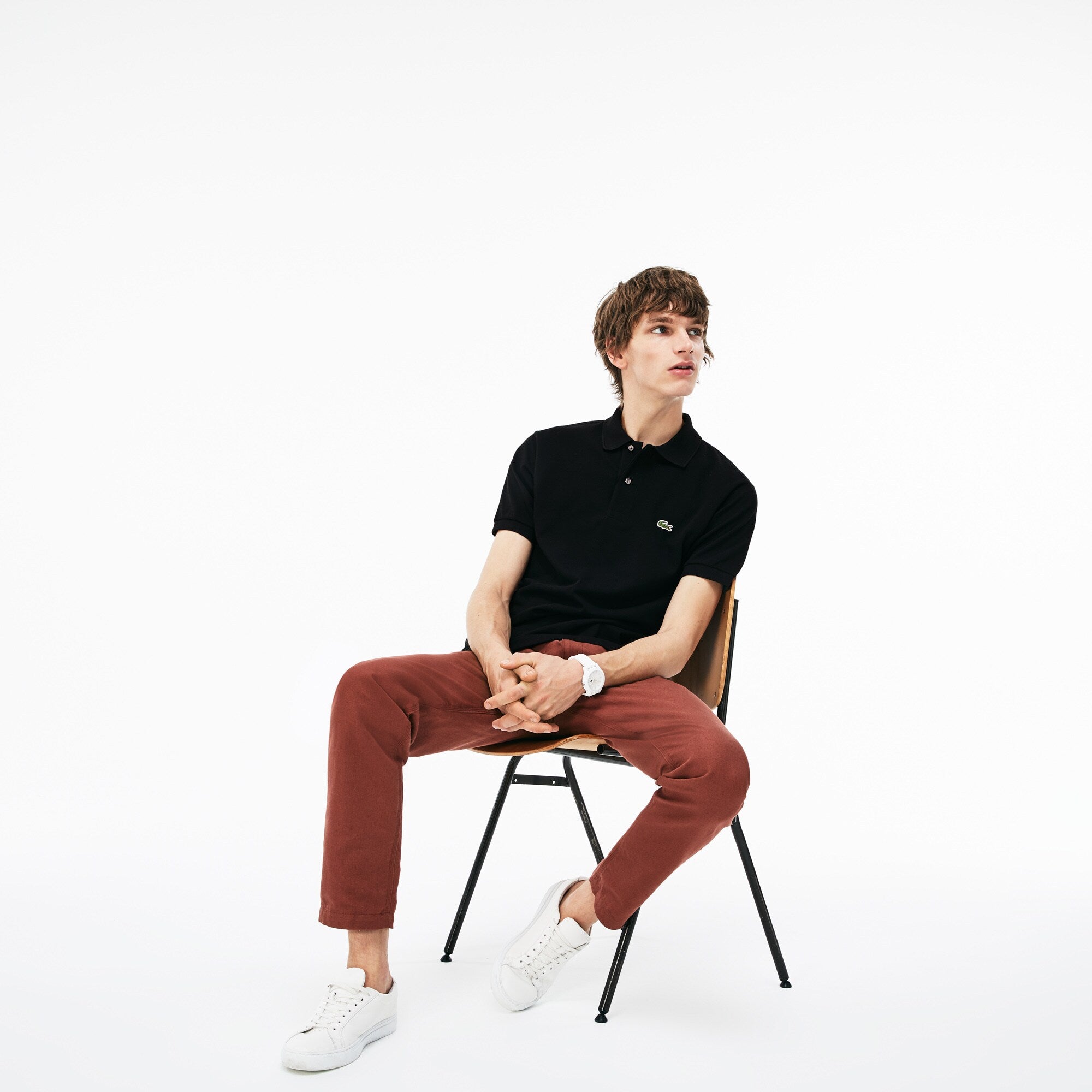 Polo Lacoste Classic Fit L.12.12 di taglio classico in petit piqué / Nero - Ideal Moda