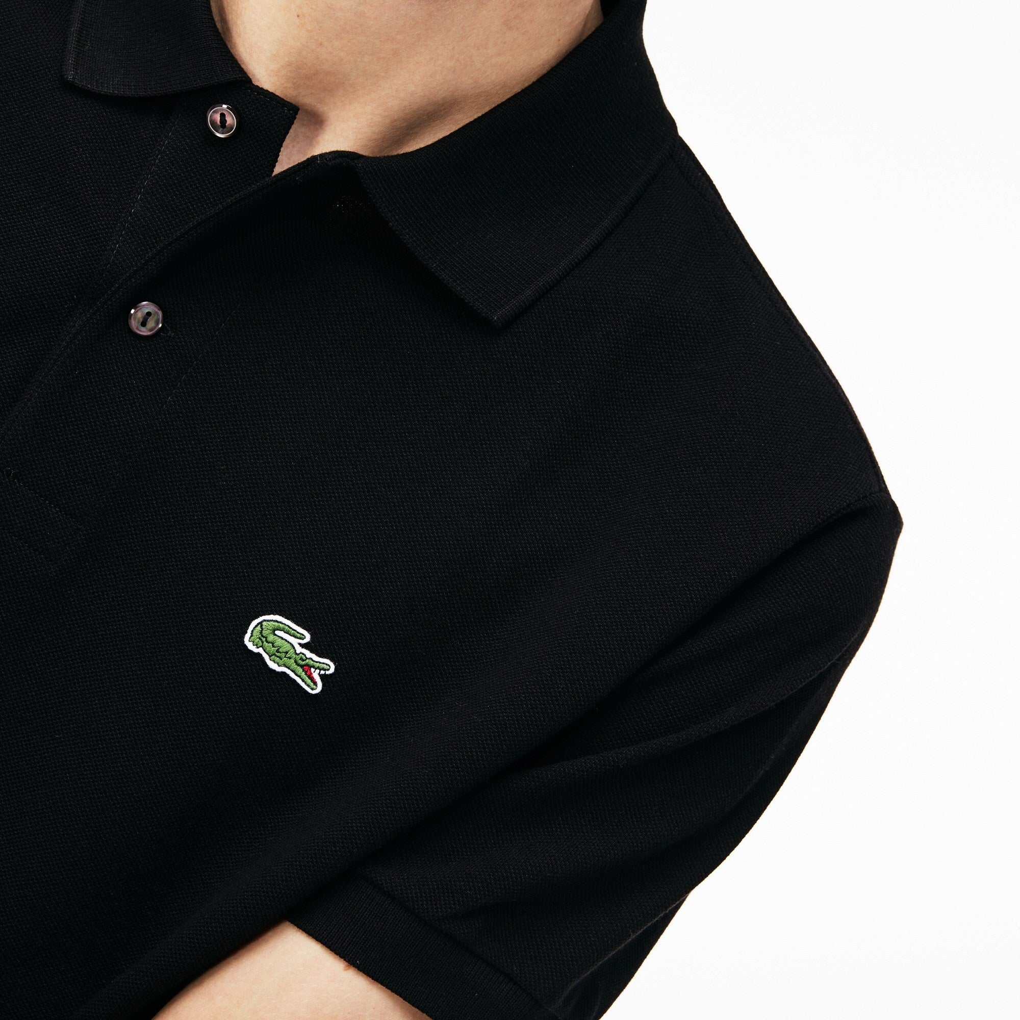 Polo Lacoste Classic Fit L.12.12 di taglio classico in petit piqué / Nero - Ideal Moda