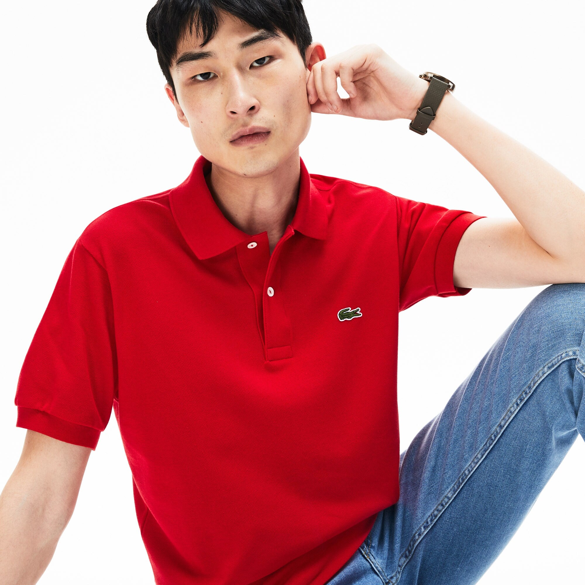Polo Lacoste Classic Fit L.12.12 di taglio classico in petit piqué / Rosso - Ideal Moda