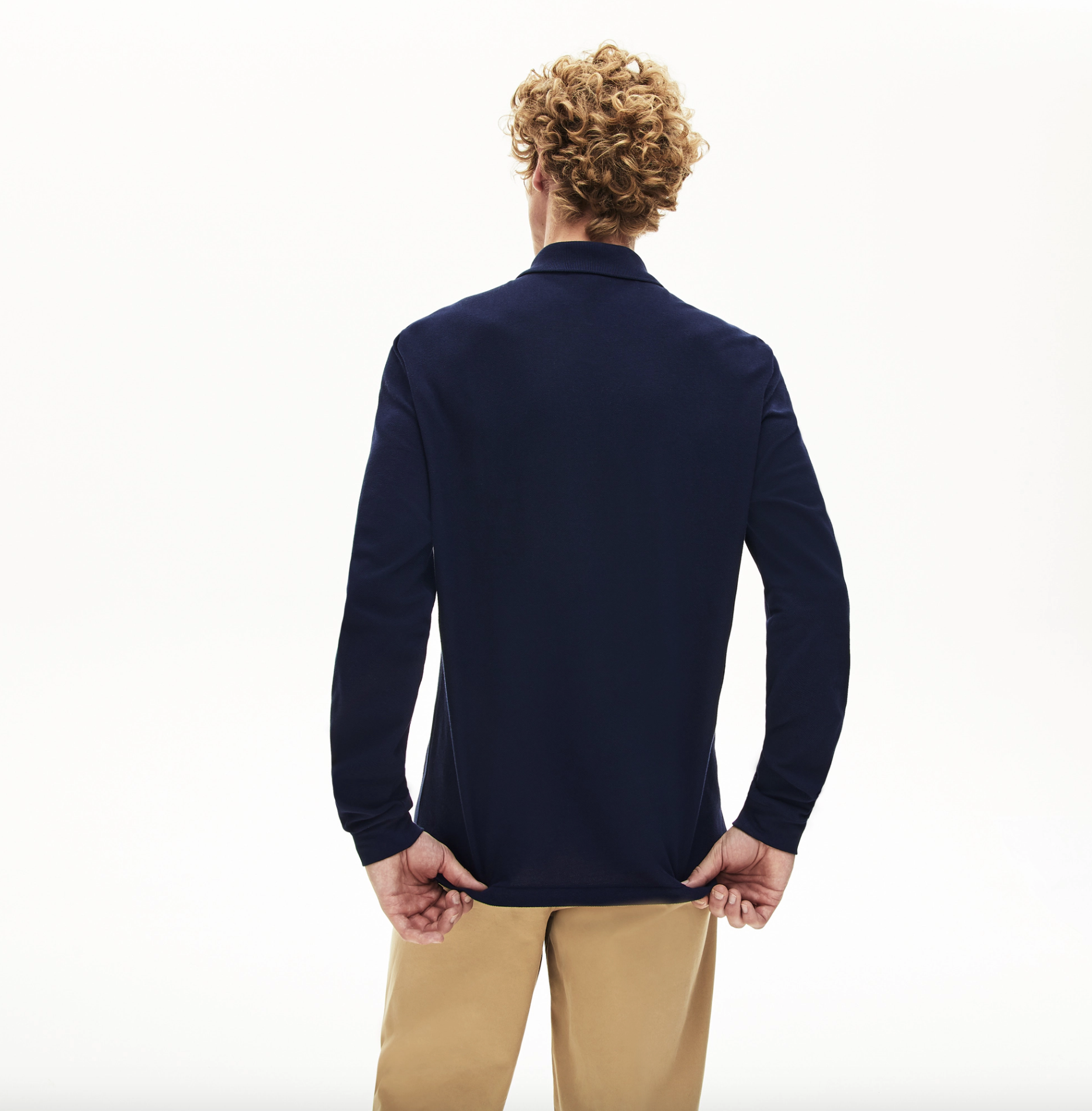 Polo Lacoste di taglio classico con maniche lunghe in petit piqué / Blu - Ideal Moda