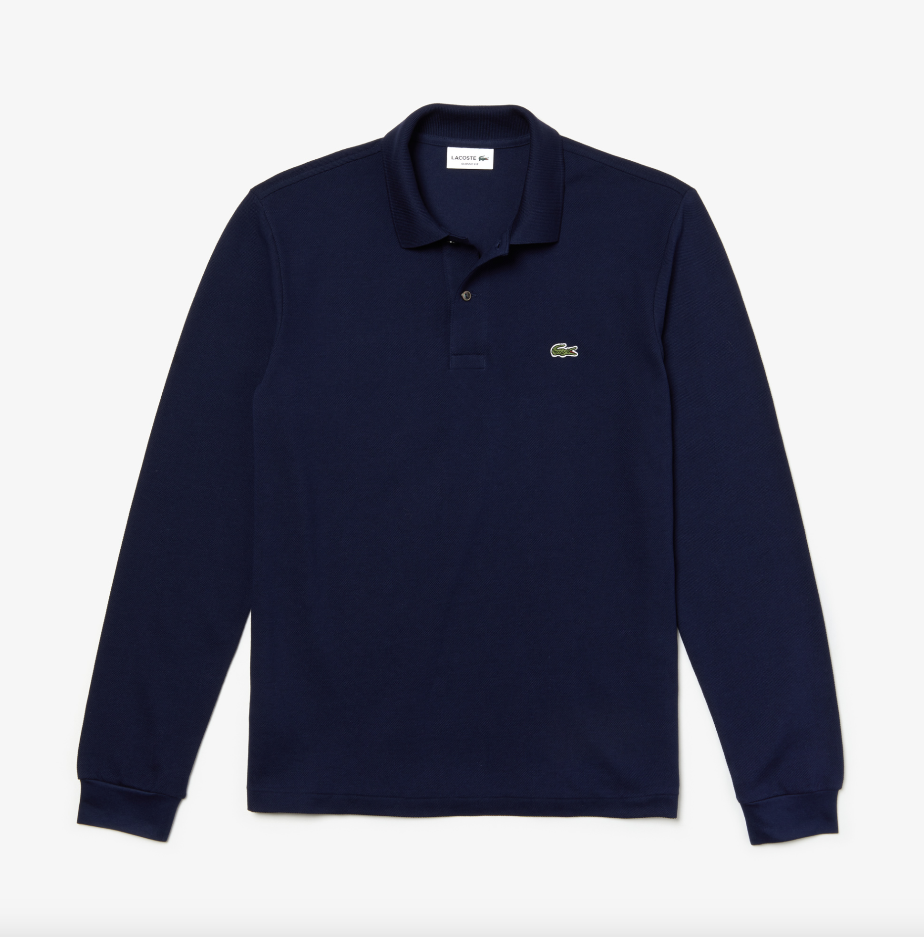 Polo Lacoste di taglio classico con maniche lunghe in petit piqué / Blu - Ideal Moda