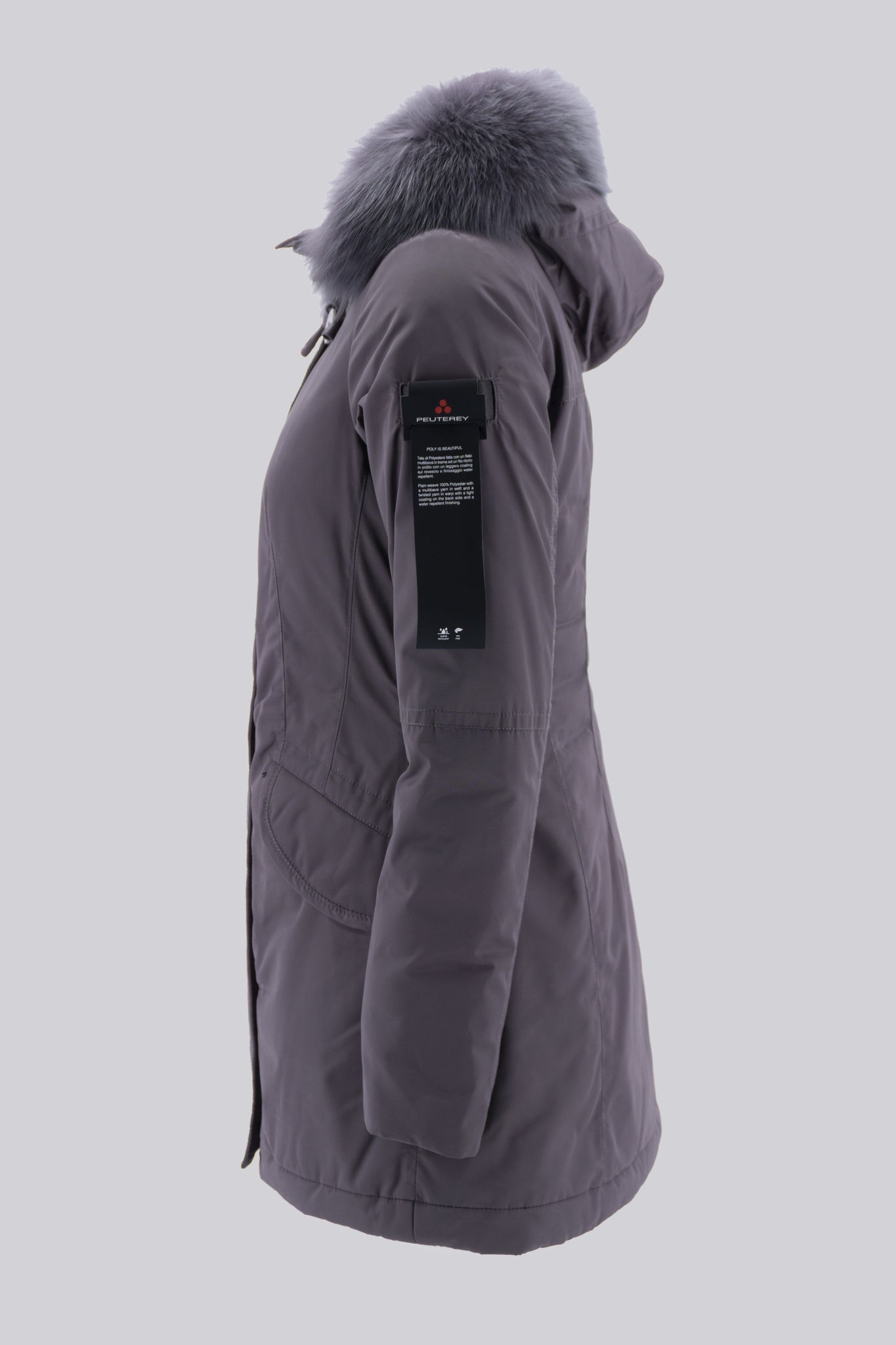 Piumino Liscio a Collo Alto / Viola - Ideal Moda