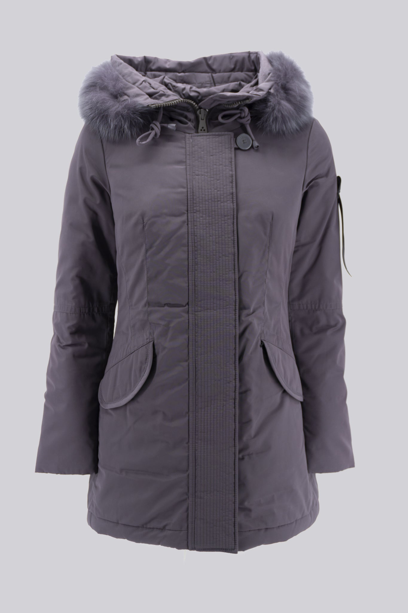Piumino Liscio a Collo Alto / Viola - Ideal Moda