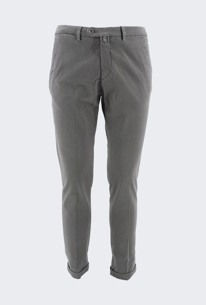 Pantalone Chino con Tramatura / Grigio - Ideal Moda