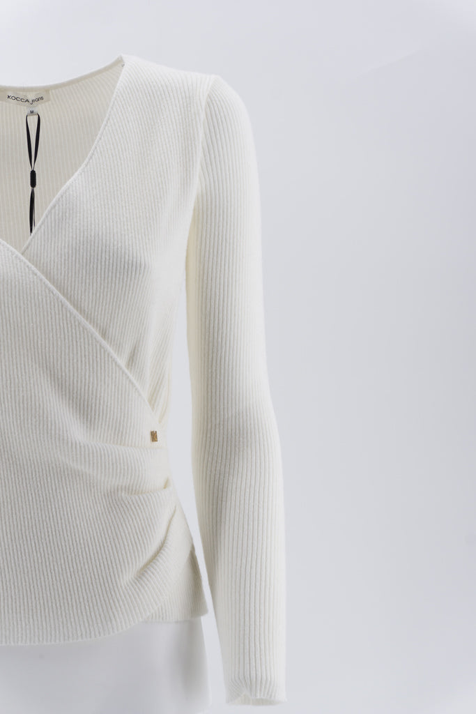 Maglia a Incrocio / Bianco - Ideal Moda