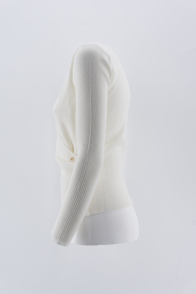 Maglia a Incrocio / Bianco - Ideal Moda