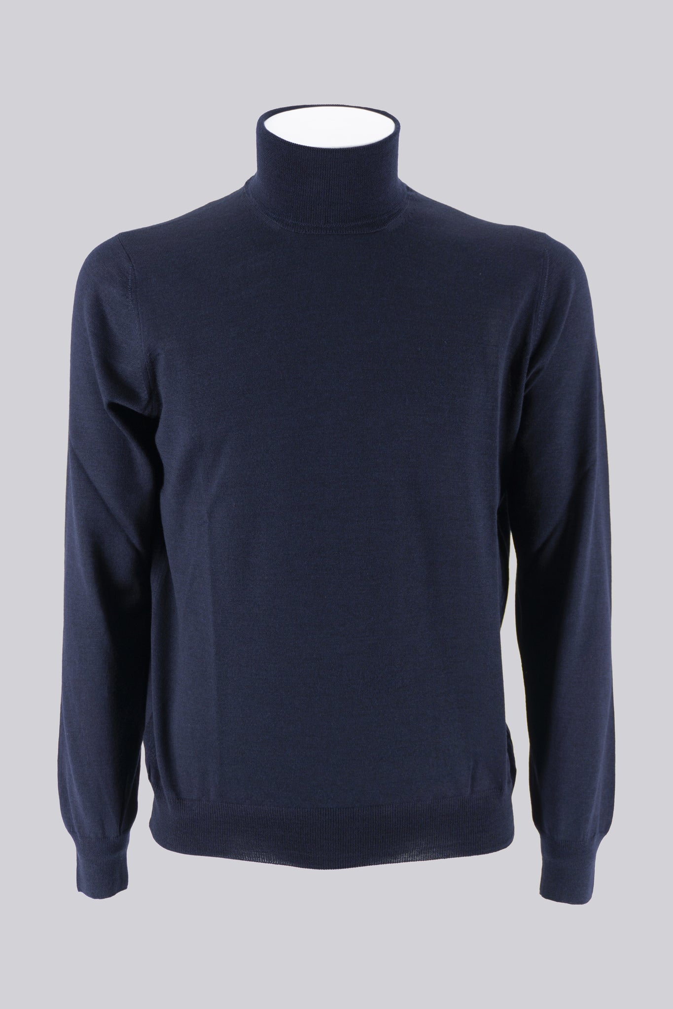 Maglia Collo Alto in Seta / Blu - Ideal Moda