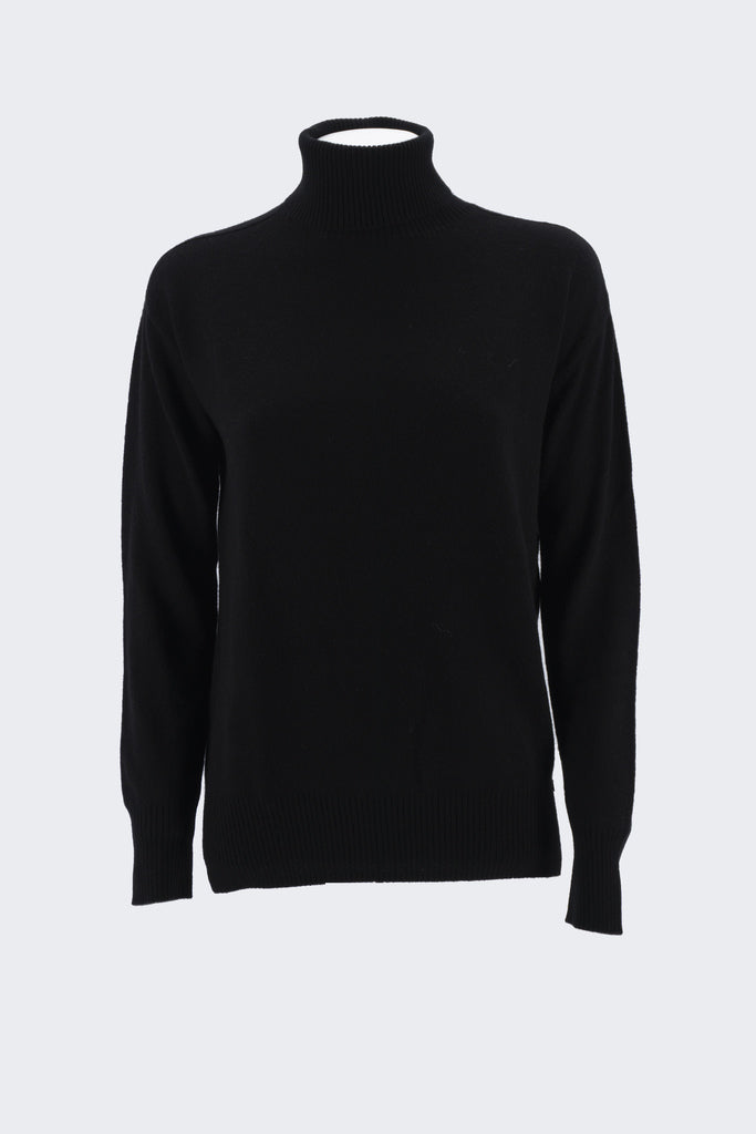 Maglia a Collo Alto / Nero - Ideal Moda