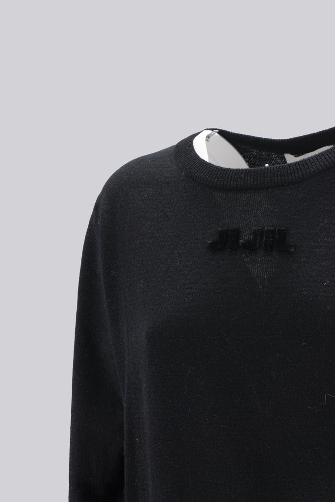 Maglia girocollo in filo lamè / Nero - Ideal Moda
