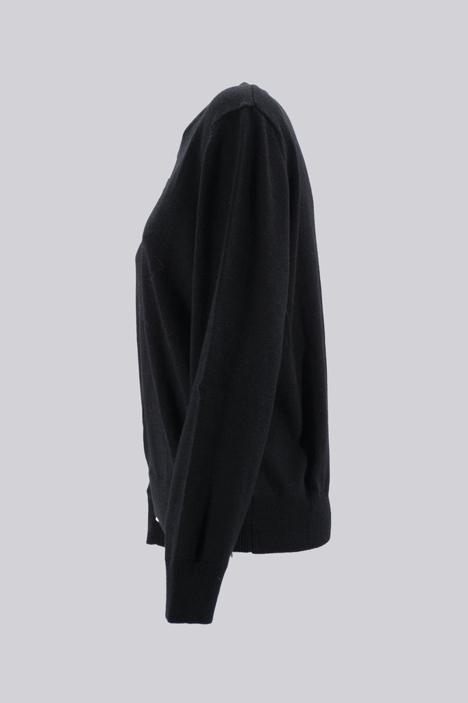 Maglia girocollo in filo lamè / Nero - Ideal Moda