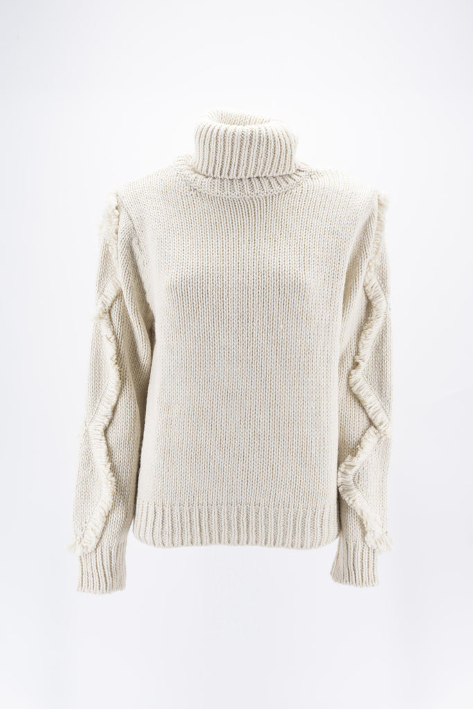 Collo Alto con Spalline / Bianco - Ideal Moda